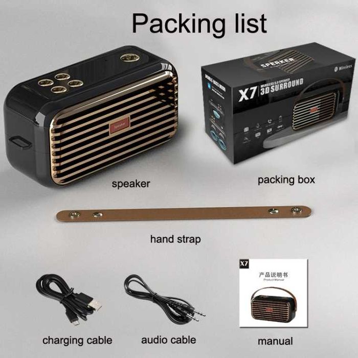 Bluetooth колонка RETRO x7