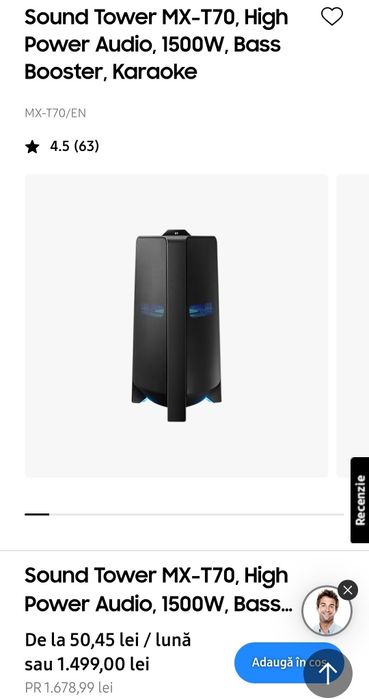 Samsung tower sound MX-T70