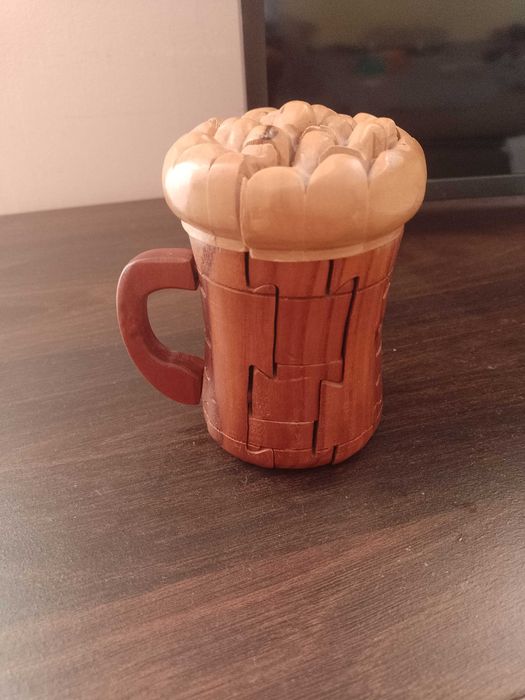 3D дървен пъзел бирена чаша