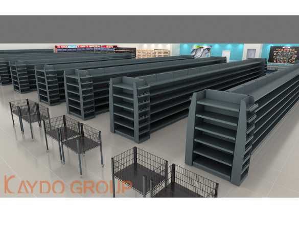 Метални и дървени стелажи за магазин, острови, аксесоари НАЛИЧНИ НОВИ