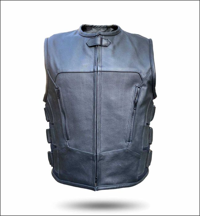 Кожен елек icon кожа естествена телешка кожа мото мъжки дамски детски