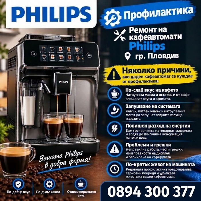 Диагностика и ремонт на Кафеавтомати Philips