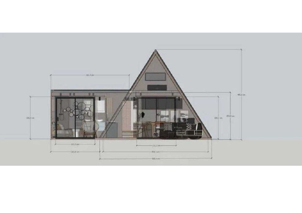 Къща, Бунгало, Сглобяеми къщи, Преместваеми, Модулни, Жилищни - 35м²