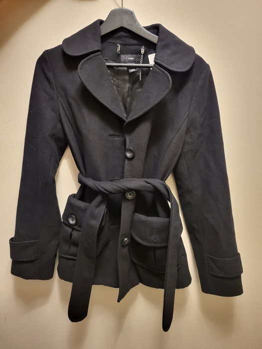 Късо палто H&M с примес на вълна