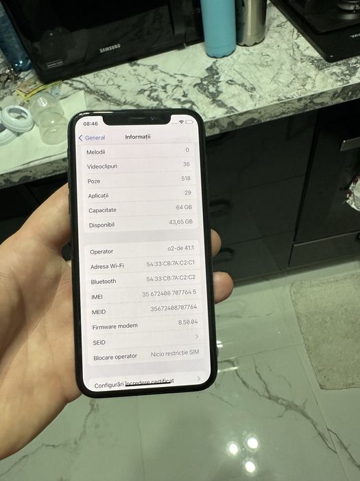Vand iphone X 64GB