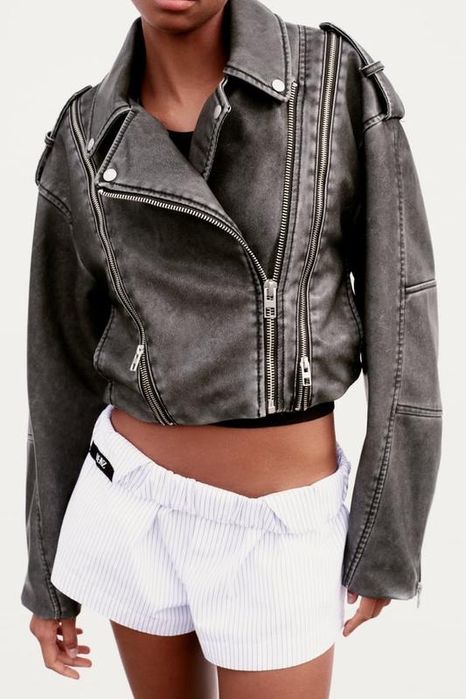 Кожено яке Zara /Зара S с етикет