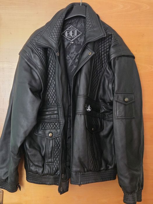 Geacă Vintage EEI Italy Style Bomber / Biker XXL Neagră