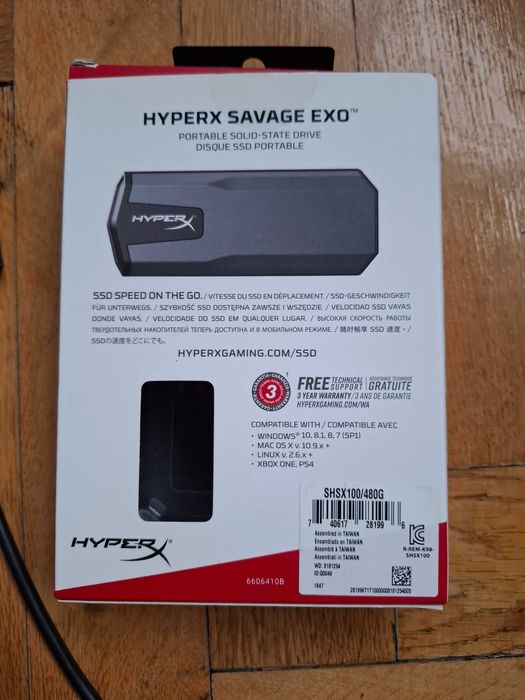 SSD extern Kingston HyperX Savage EXO, 480GB, USB 3.1 Gen2 Type C