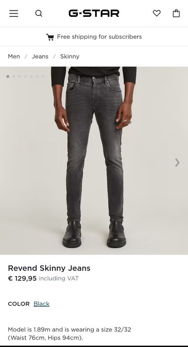Оригинални дънки G-Star Raw Revend W36 W38 нови мъжки скини