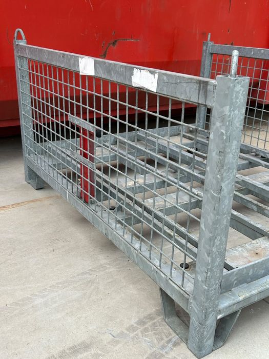 8 Buc. Boxpalet Metalic Galvanizat 120x140 cm pentru Depozitare și Transport