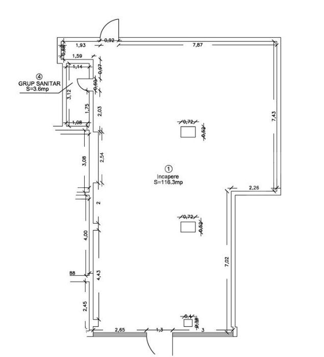 Spatiu comercial, 116.30 mp, open space, zona Semicentral