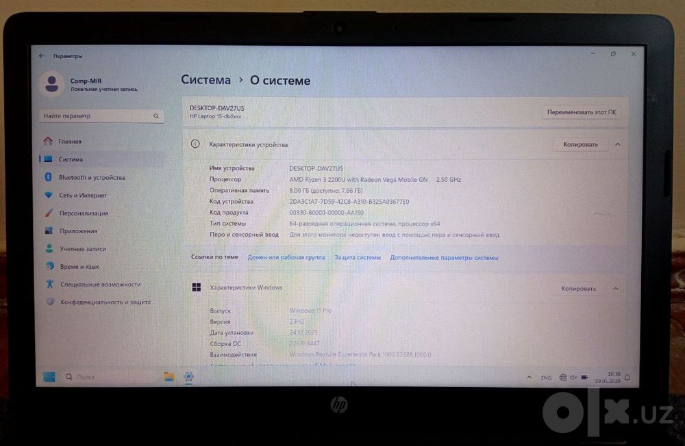 Noutbook HP Laptop 15-db0xxx (Black)