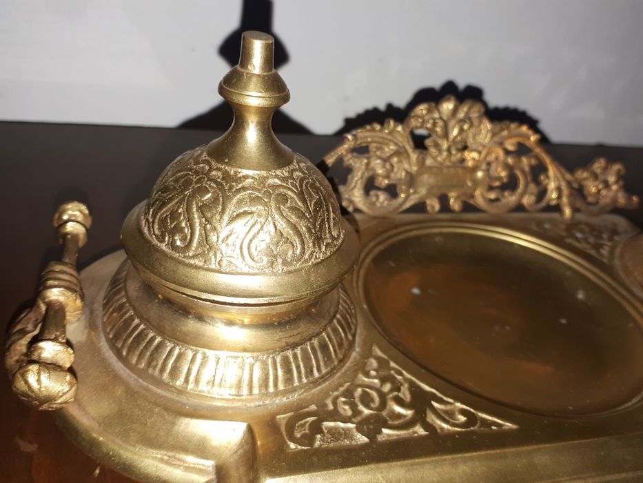 Călimară, bronz ,veche,completă