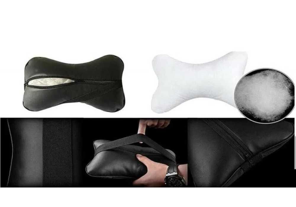 Кожени възглавници за кола, 2бр, за облегалка, възглавница за седалка