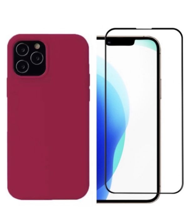 Husa Silicon Defen Case Thin +Folie Sticla Iphone 13/14/15/16E PRO MAX