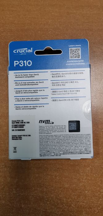 Crucial P310 1TB PCIe Gen4 NVMe 2280 M.2 SSD
