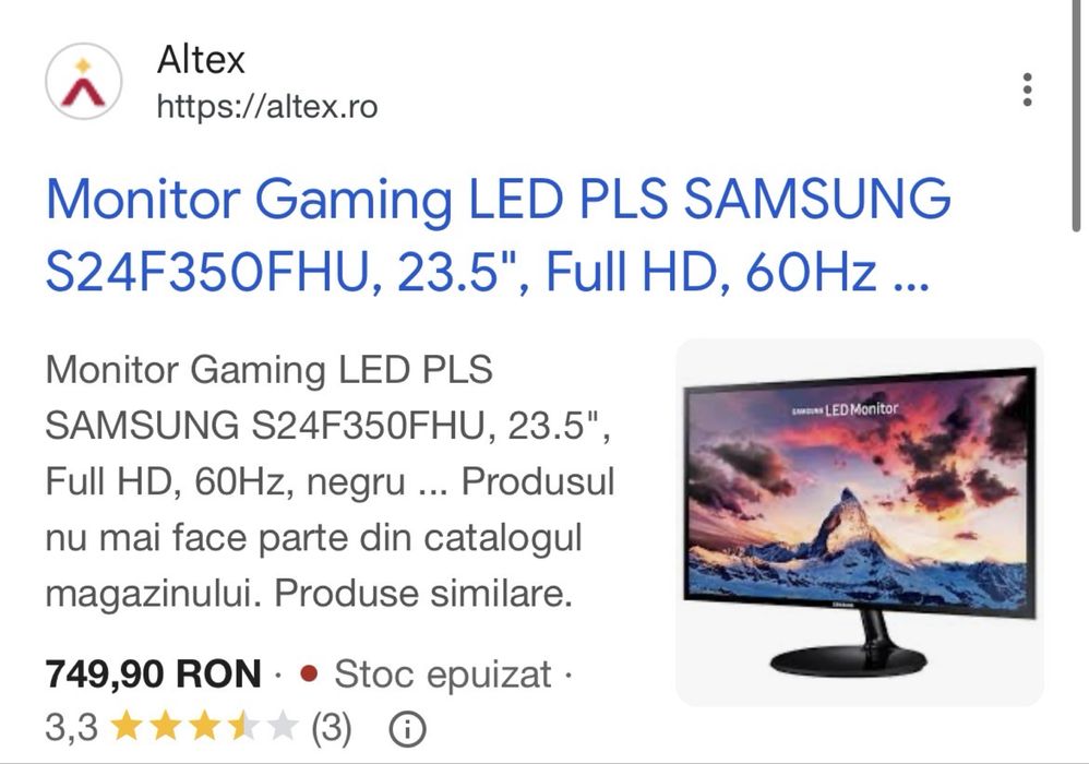 Monitor Samsung 23.5 inch 75hz full HD