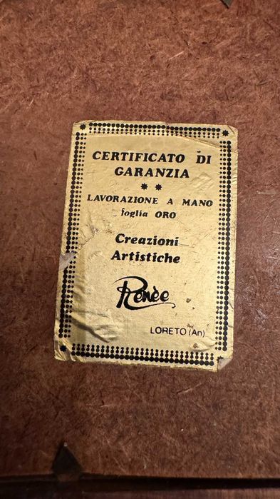 Винтидж малка, златно фолио– Италия, подпис.