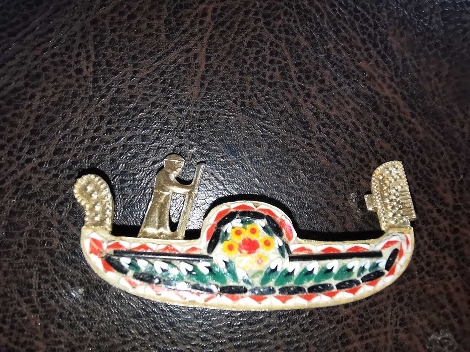 Brosa vintage gondola Veneția cu micro mosaic