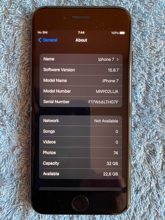 Iphone 7,Space Grey,32GB,97%-Kапацитет на батерията