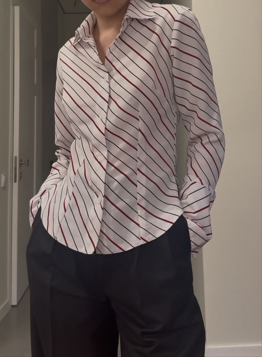 винтажная блузка в полоску