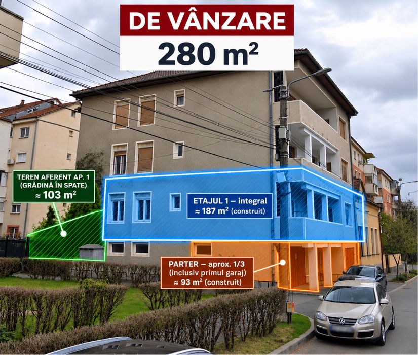 DE VANZARE- Apartament Central, intreg nivelul 1,Dr. Ioan Suciu nr. 21