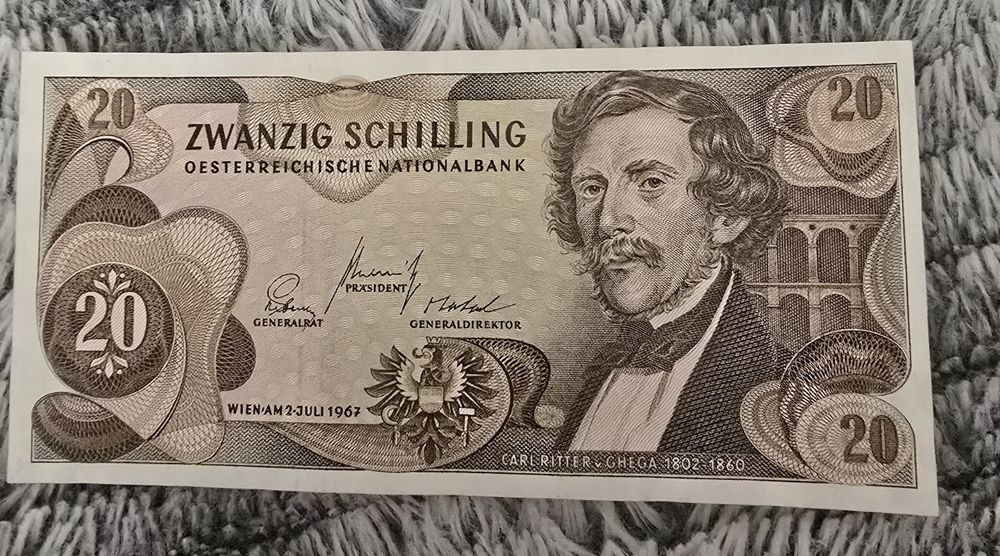 Bancnotă 20 șilingi Austria, 1967