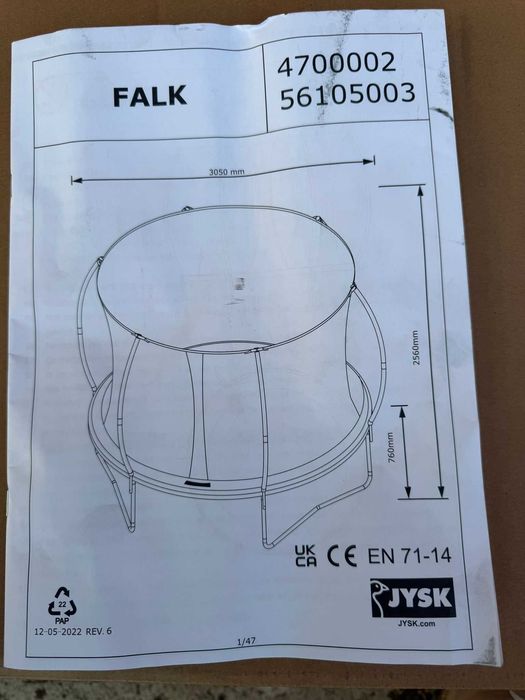 Plasa siguranță trambulina Falk 305