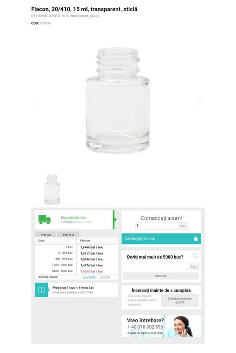 Flacoane Sticlute 15ml