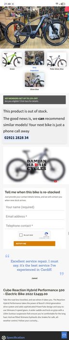 Vând Bicicletă Electrică MTB Cube Reaction Hybrid Performance | 2280 k