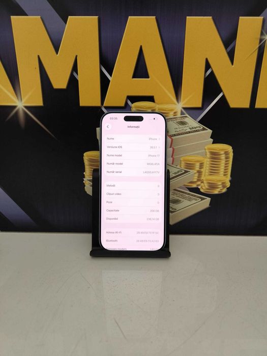 iPhone 17 256GB Blue 100% AGP Amanet  4121