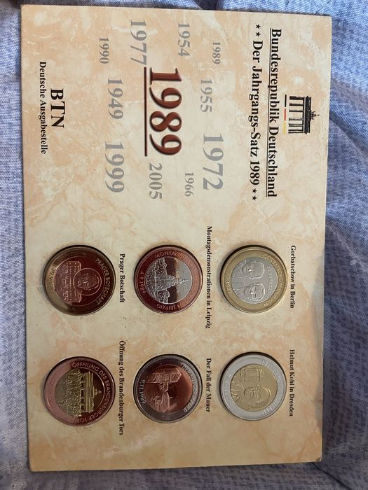 монети Германия 1989 падането на берлинската стена