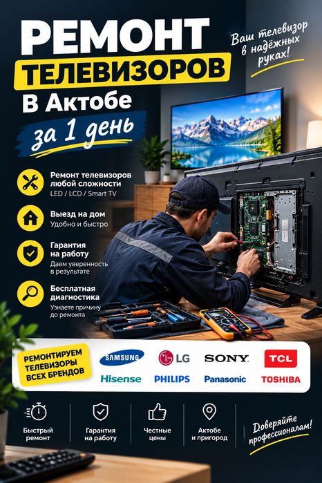 Ремонт телевизоров за 1 день