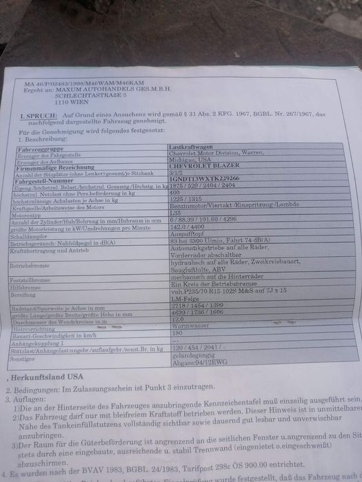 Chevrolet blazer 4.3 v6 l35 190кс за части