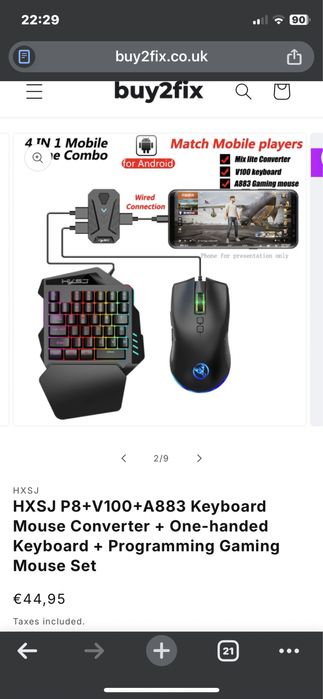 Combo - Mouse, Tastatura pentru Gaming pe telefon