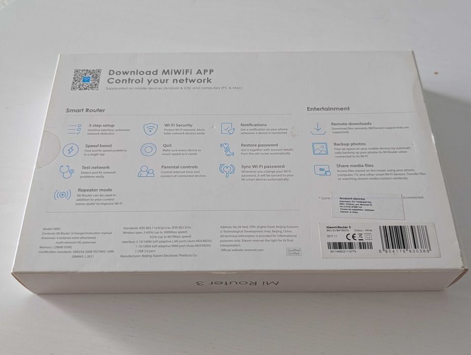 Router Xiaomi Mi Router 3, AC1200, Dual Band Gigabit