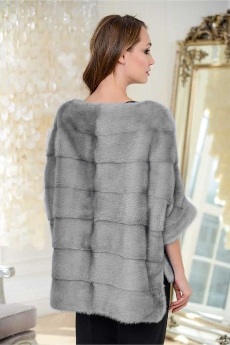 Haina blana vizon , Haină blană nurcă impecabila , Gri