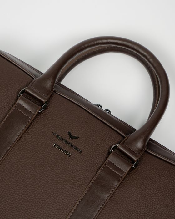 Чанта за лаптоп Teodor - кафява кожена