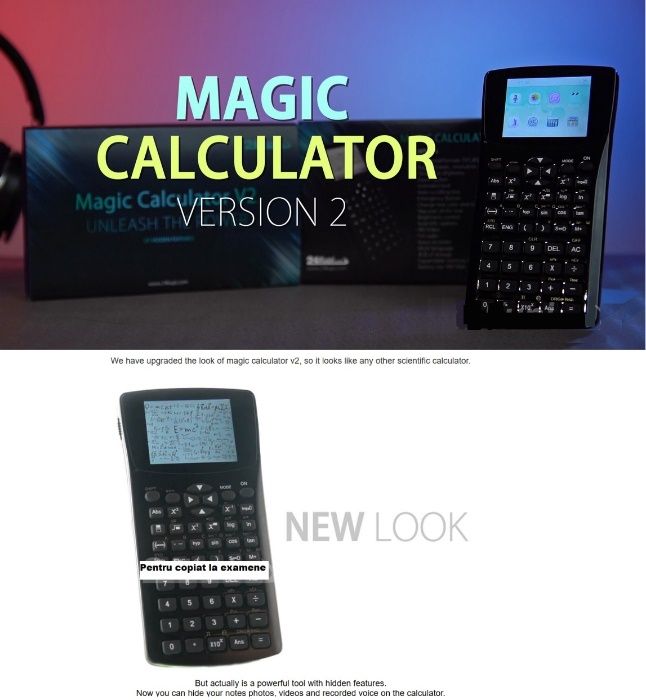 Calculator pentru copiat la examene, memorie 4GB, text nelimitat