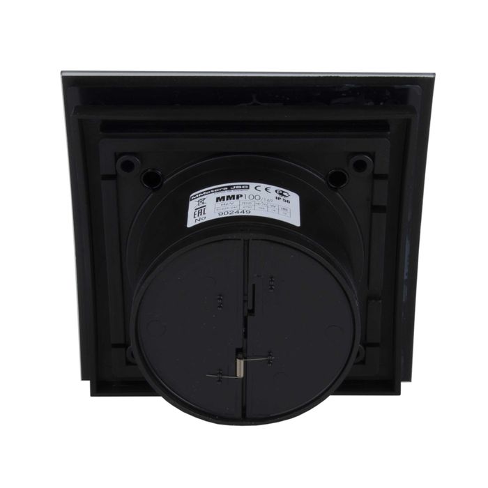 Вентилатор за баня дизайн стъкло черен мат клапа турбо дебит 169м3/ч