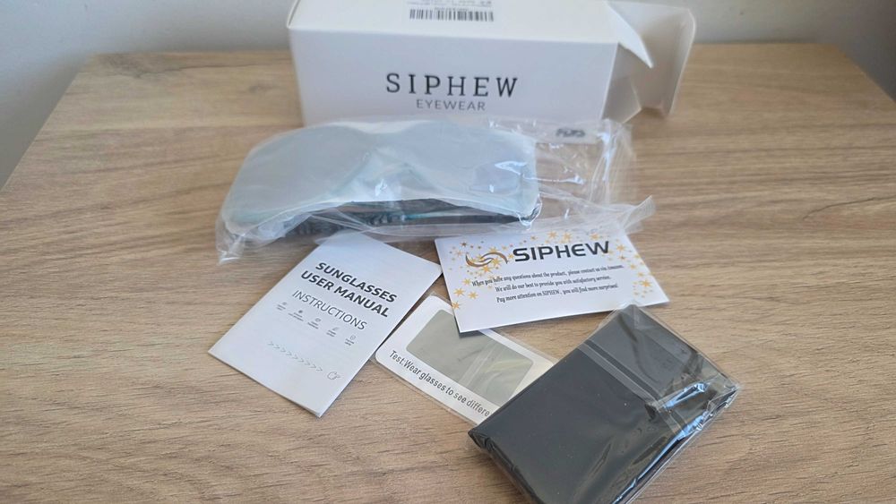 Ochelari de soare Siphew polarizați UV400 oversized damă Nou cu etichetă