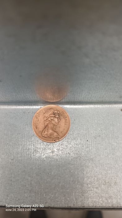 Медно One peny 1973г.