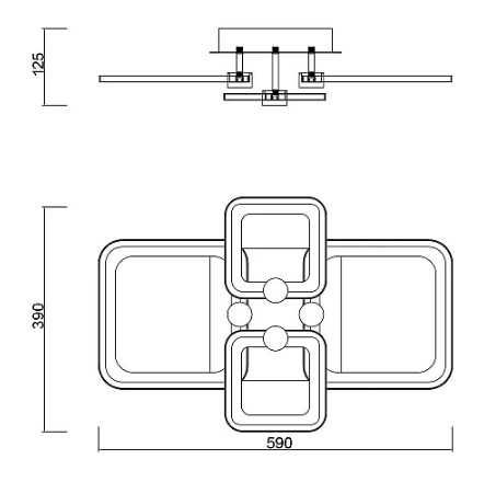Стилен плафон за осветленеи на хол, спалня и коридор с дистанционно