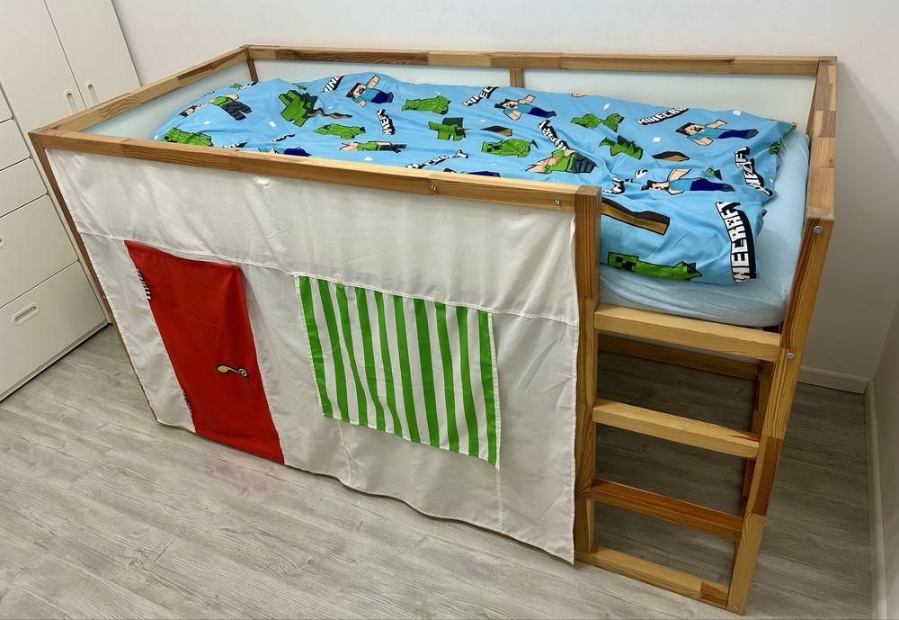 Pat reversibil, alb/pin, 90x200 cm