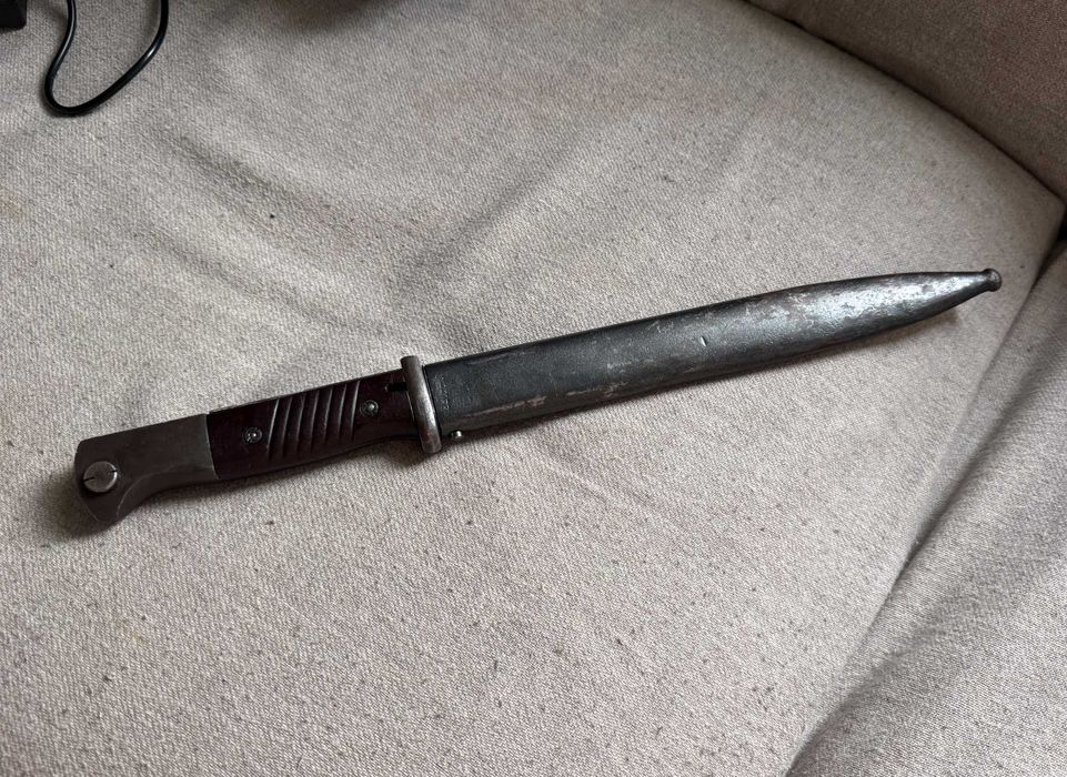 Baionetă Germană Kar98k S84/98 III WW2 Originală cu Teacă Solingen