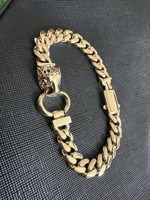 Браслет барс с зелеными глазами,