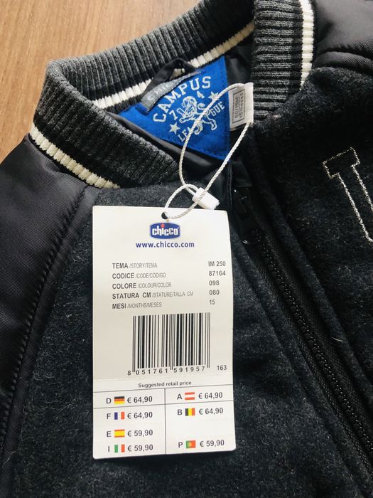 НОВО Зимно яке chicco, 80см, 12-18м.