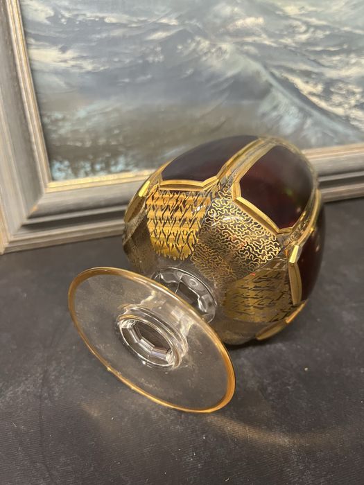 Колекционерска чаша за коняк-Moser Cabochon,Bohemian glass,Чехия