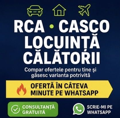 Asigurari (RCA, CASCO, locuinta) si vacante - RATE fara dobanda