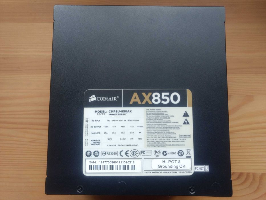 Захранване Corsair AX850 850W Gold